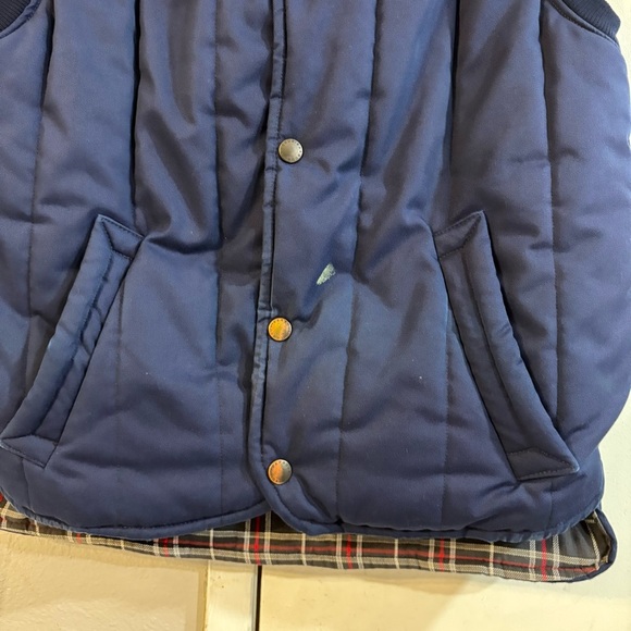 Barbour Blue Quilted Trekker Vest Waist Coat Small Winter Mens S Plaid Navy - Picture 2 of 6